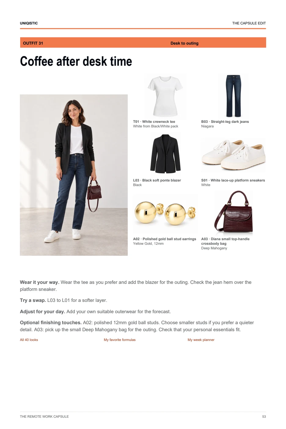 Preview of an illustrated outfit page with its component pieces